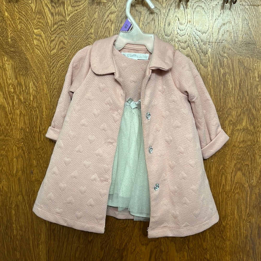 Pink and white dress and matching jacket
